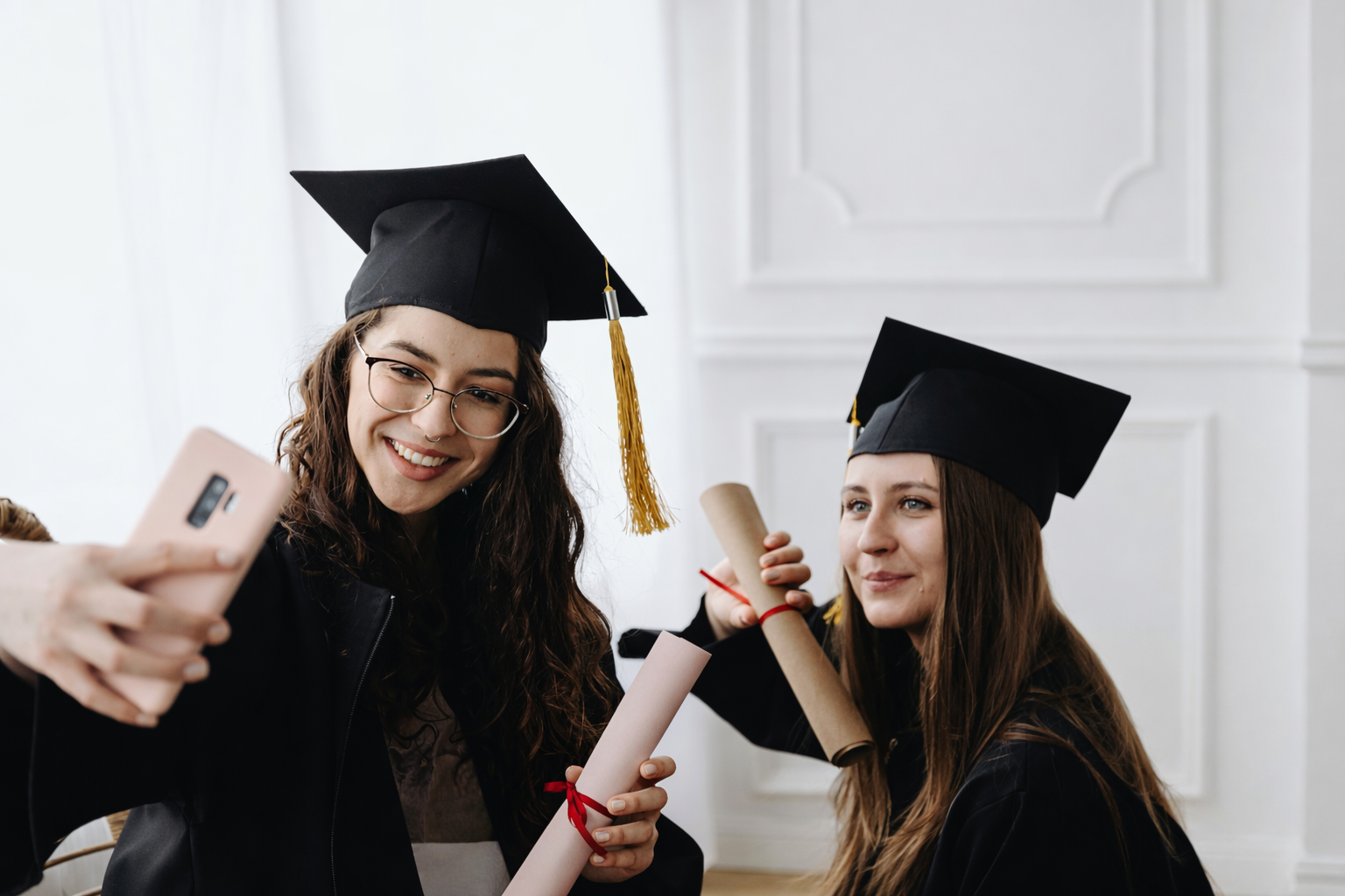 Home graduate selfie